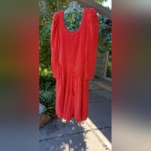 Vintage velour knee length jumpsuit, Drennen, I.Magnin. size M.